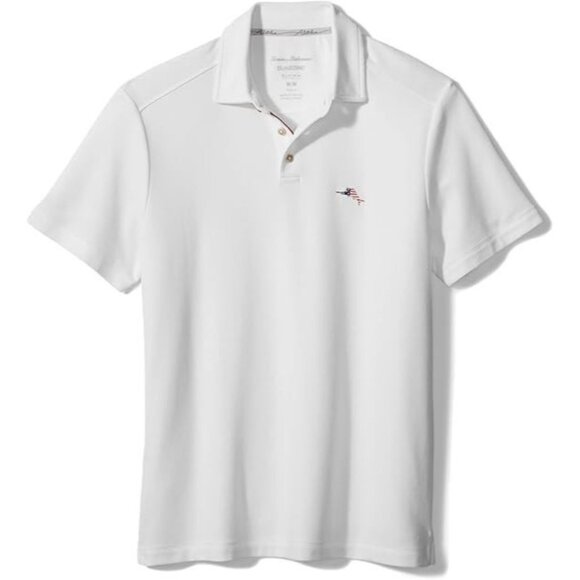 Tommy Bahama Other - Tommy Bahama Men's Small Bright White Emfielder Party Polo Shirt Patriotic Flag